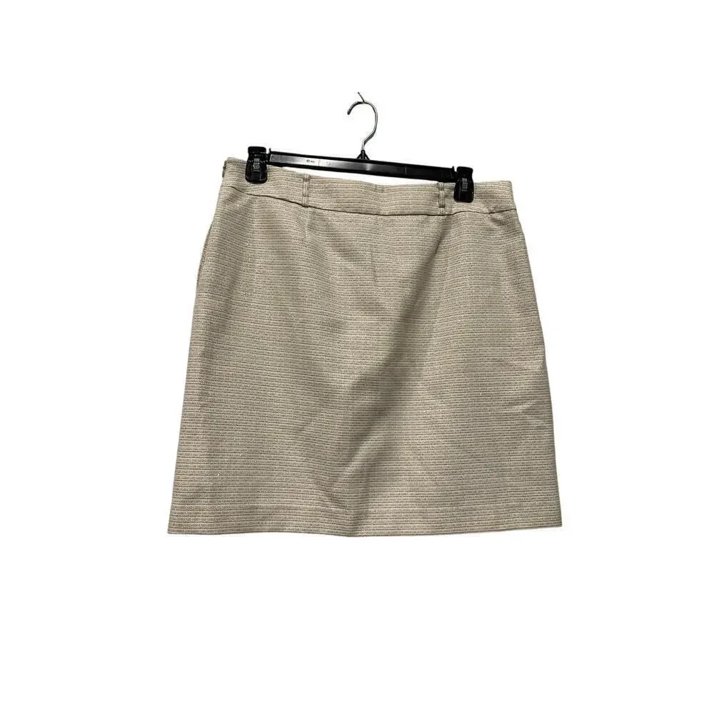 NWT Anne Klein Size 14 Tan Gold Workwear Skirt Pockets Clueless Office Siren